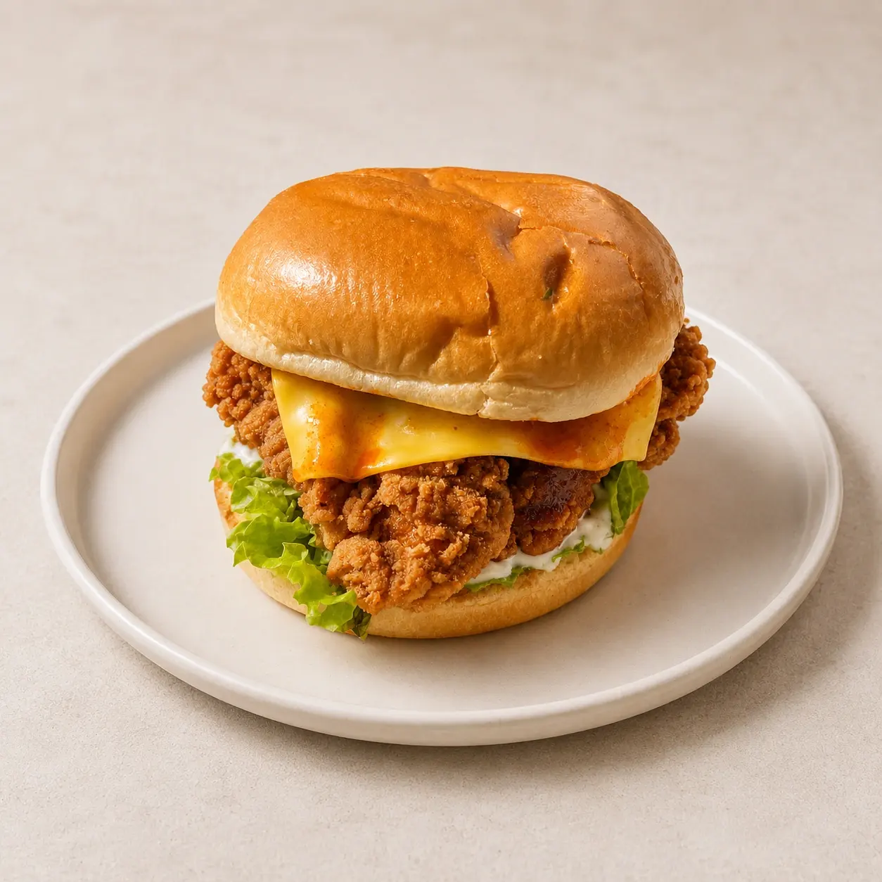 Menu photo of crispy chicken burger after editing